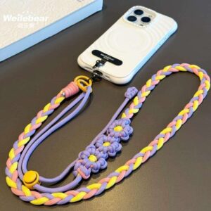 Braided phone lanyard strap