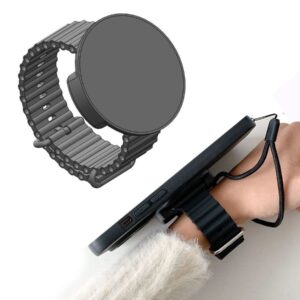 Wristband phone holder