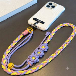 Braided phone lanyard strap